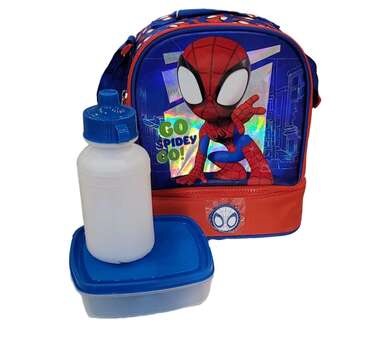 Lunchera Spidey con botella y vianda