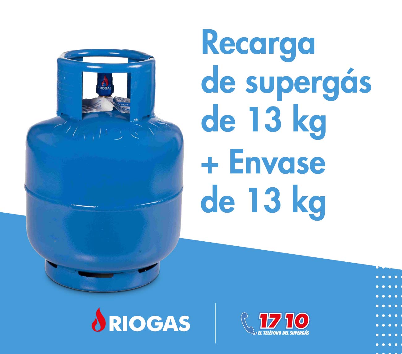 GARRAFA 13 KG + RECARGA RIOGAS