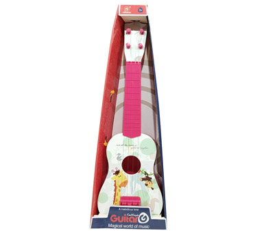 Guitarra infantil de animales rosa