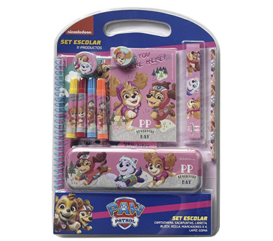 Set escolar blister Paw Patrol rosa