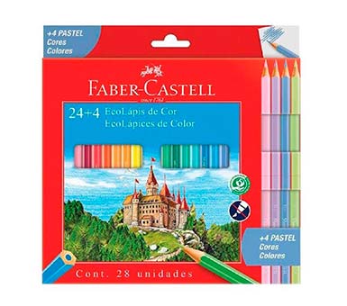 Lápices colores Faber Castell 24 + 4