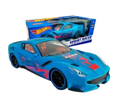 Auto Hot Wheels a fricción celeste